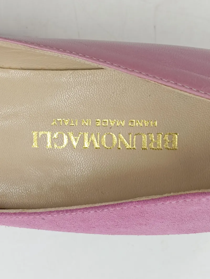 BRUNO MAGLI Ballerinas Damen 38 Rosa Wildleder Elegant Klassisch 3