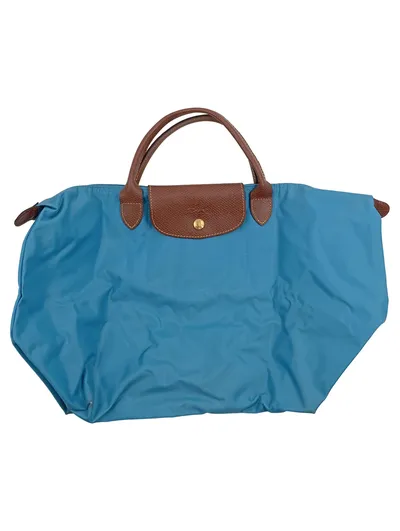 Longchamp Le Pliage Henkeltasche Damen Blau Polyester Groß