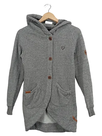 Alife and Kickin Damen Sweatjacke Kapuze Freizeit Grau Meliert Gr. 36 S