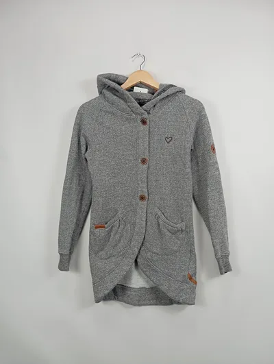 Alife and Kickin Damen Sweatjacke Kapuze Freizeit Grau Meliert Gr. 36 S
