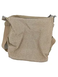 COX Umhängetasche Damen Beige Netzmuster Crossbody Schultertasche 1