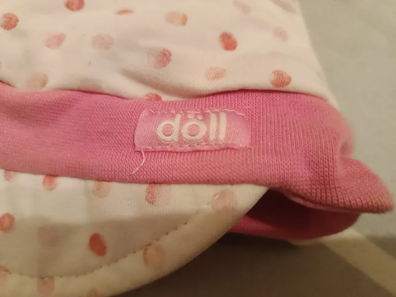 DÖLL Baby Mütze Mädchen Rosa Punkte Bindemütze Baumwolle 4