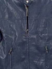 Cibyll Damen Lederjacke Gr. 44 Blau Modern Tierdruck Reißverschluss 2