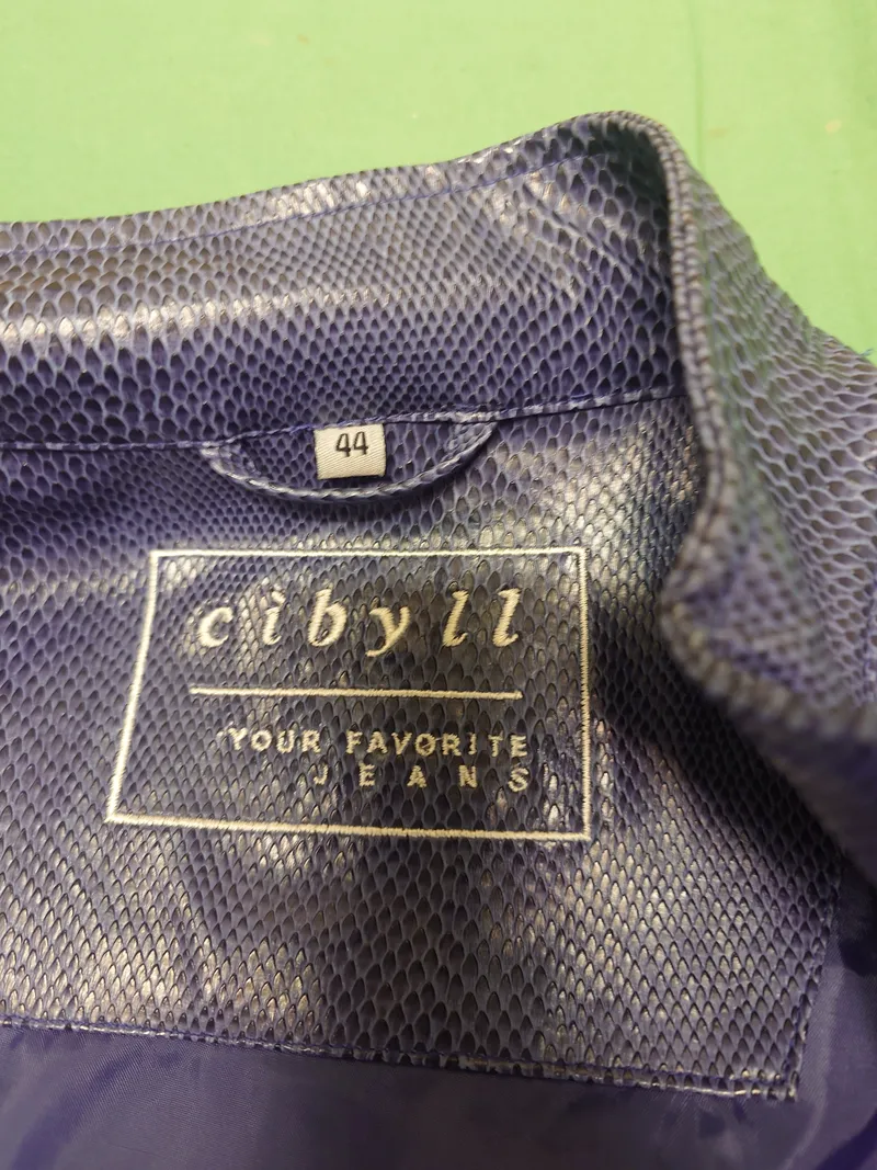 Cibyll Damen Lederjacke Gr. 44 Blau Modern Tierdruck Reißverschluss 4