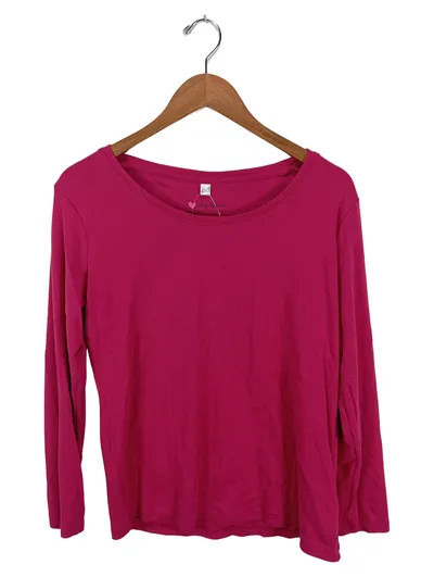 bonprix Damen Langarmshirt Basic Pink Gr. 44/46 (XXL) Baumwolle