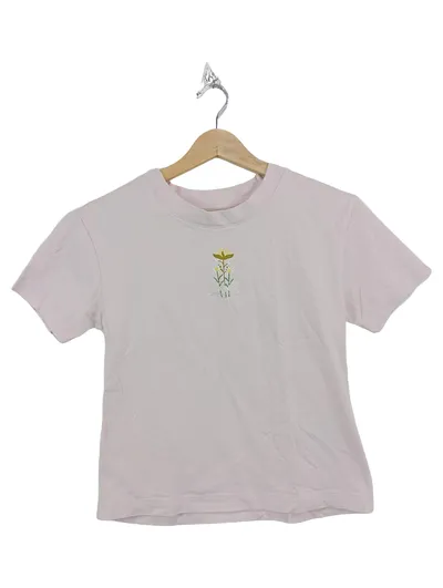 Vans Damen T-Shirt mit Blumenstickerei Rosa Gr. 34/XS