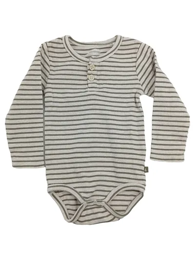 STACCATO Baby Body Langarm Gestreift Beige Gr. 68 Baumwolle Kinder