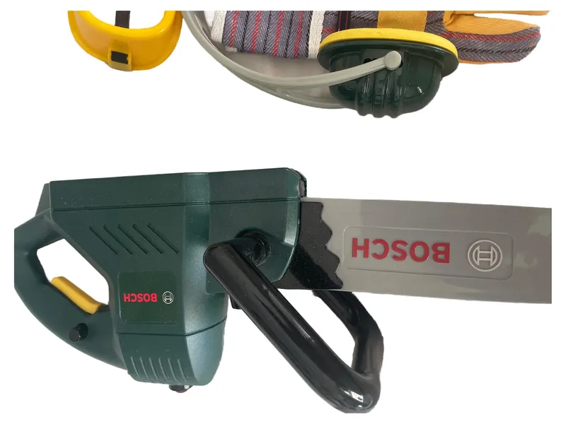 Bosch Kinder Werkzeug Set Kettensäge mit Schutzbrille Handschuhe Gehörschutz 2