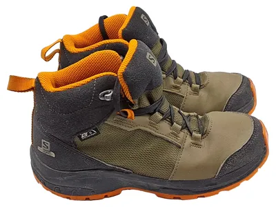 Salomon Outdoorschuhe Kinder Oliv Gr. 33 Wanderschuhe Trekking
