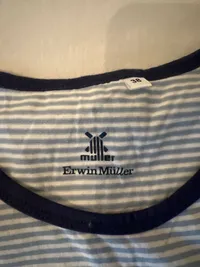 Erwin Müller Damen T-Shirt Schlafshirt Katze Meow Streifen Gr. 38 Casual 2