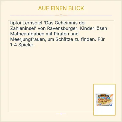 Ravensburger tiptoi Das Geheimnis der Zahleninsel Lernspiel Activity Buch