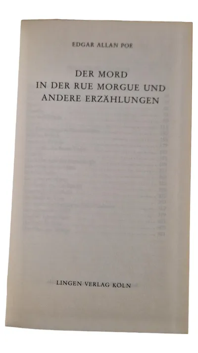 Edgar Allan Poe Der Mord in der Rue Morgue Kriminalroman Horror Klassiker