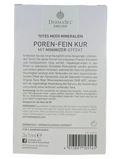 DermaSel Poren-Fein Kur Serum Totes Meer Mineralien Minimizer Effekt 3x1ml