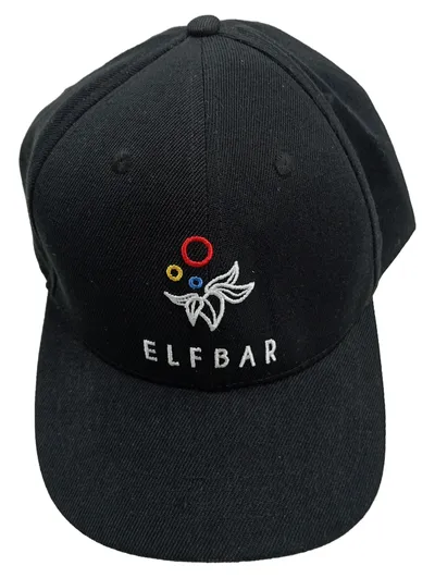 ELFBAR Cap Herren Schwarz Logo Stickerei Baumwolle Streetwear UNI Basecap