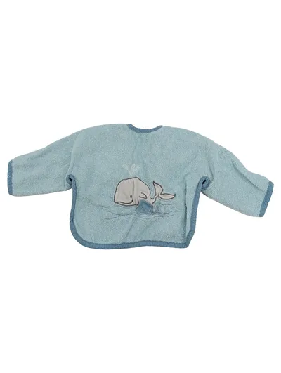WÖRNER Baby Lätzchen Ärmellätzchen Wal Motiv Blau Frottee