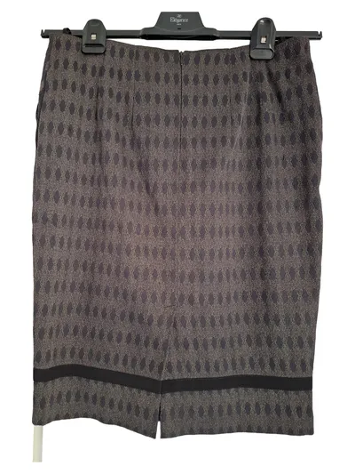 Élégance Damen Bleistiftrock Grau Muster Gr. 42 Elegant Business Midi