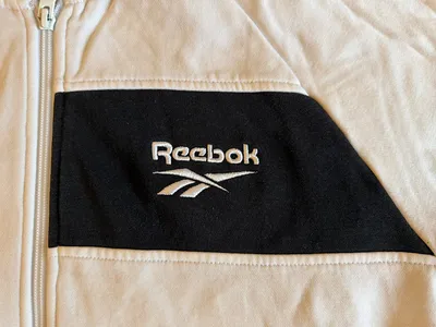 Reebok Sweatjacke Kapuze Herren Gr. M Weiß Schwarz Hoodie Sportlich