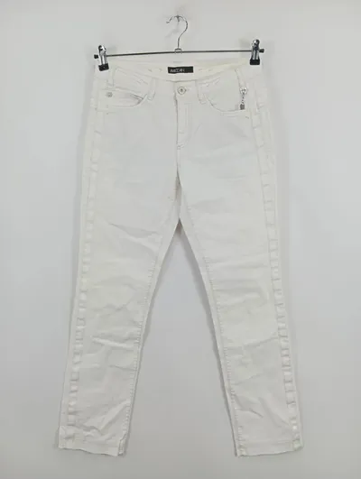 Marc Cain Damen Jeans Regular Fit Hose W28 36 S Weiß Casual