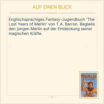 The Lost Years of Merlin Buch für Jugendliche T.A. Barron Fantasy