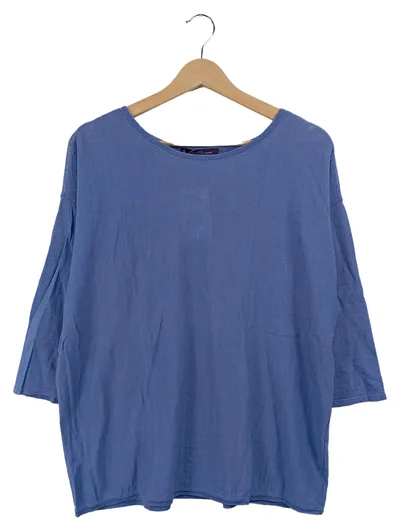 Violeta by Mango Damen Pullover Blau Gr. 36 S Casual Lochmuster