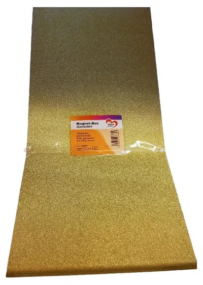Ideen mit Herz Magnet-Box diamantiert Papier Aufbewahrung Gold 19,5x14,6x5,6 cm