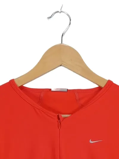 Nike Damen Sport Shirt Rot M Kurzarm Polyester Laufshirt