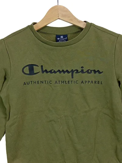 Champion Kinder Sweatshirt Grün Gr. 140 Baumwolle Polyester Logo