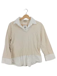 Boysen's Damen Langarmshirt Beige Gr. 38;M Casual Baumwolle 1