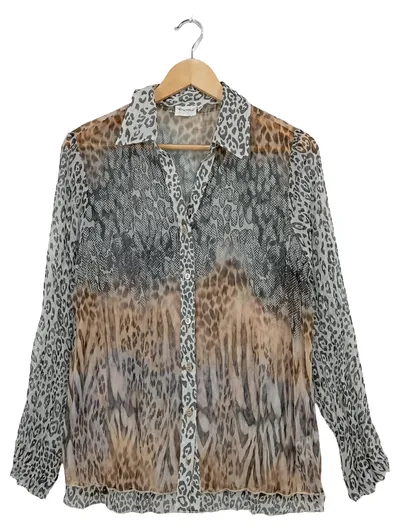 Lisa Tossa Damen Bluse Animalprint Gr. 42;XL Mehrfarbig Polyester