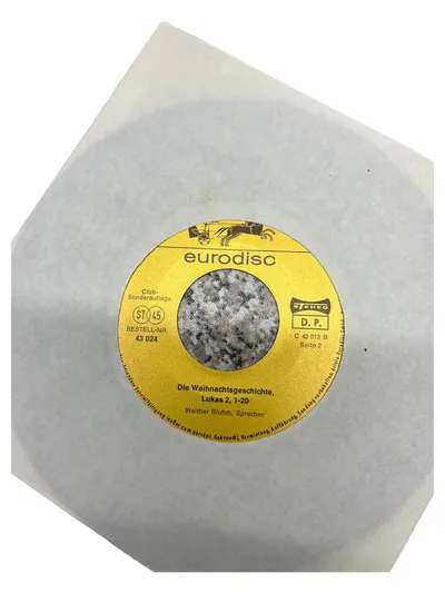 Eurodisc Vinyl Single Die Weihnachtsgeschichte Lukas 2 Walther Bluhm 7"