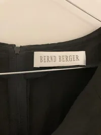 Bernd Berger Etuikleid Damen Gr. 40 L Schwarz Viskose Leinen Businesskleid 3