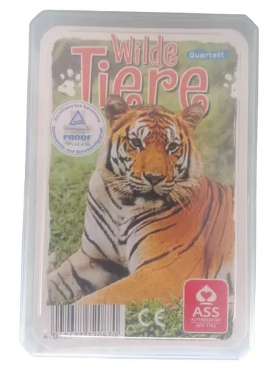 ASS Wilde Tiere Quartett Kartenspiel Kinder Natur Tiger