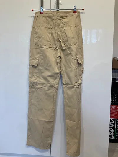 STR Damen Cargohose Gr. 38 Beige Casual Baumwolle Hose