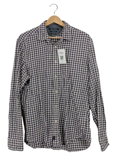 Marc O'Polo Herren Karohemd Gr. 38/XXS Grau Langarm Casual