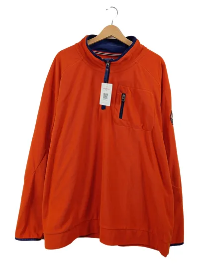 Napapijri Herren Fleecepullover Gr. 48 M Orange Half-Zip Outdoor