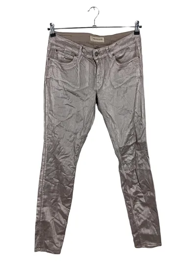 DRYKORN Damen Jeans Skinny Fit Gr. 42 W33 Silber Metallic Glitzer Hose