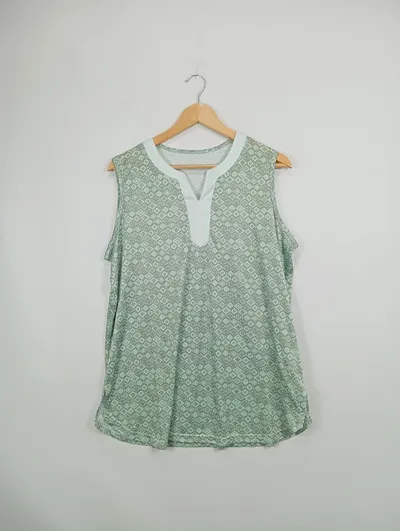 JERYMOOD Damen Top Grün Gr. 40/L Casual Ärmellos