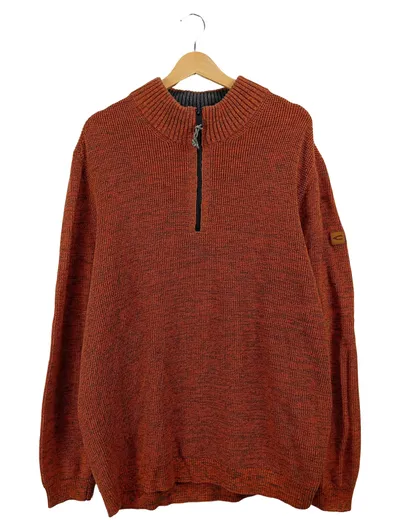 camel active Herren Pullover Troyer Orange Meliert Gr. 56 3XL