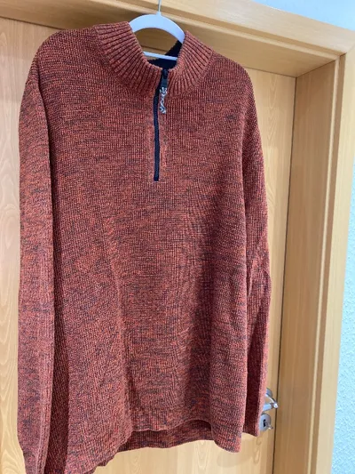 camel active Herren Pullover Troyer Orange Meliert Gr. 56 3XL
