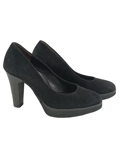Paul Green Damen Pumps Gr. 4 Schwarz Elegant Wildleder High Heels