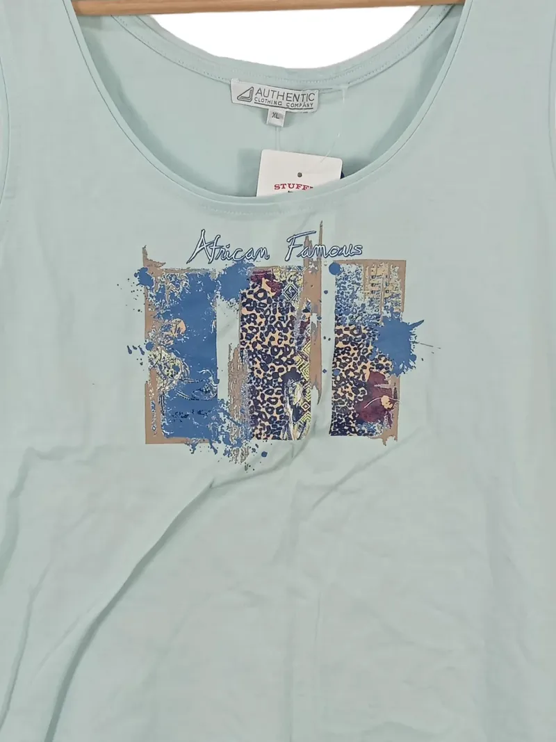 Authentic Clothing Company Damen Top Tanktop Gr. XL Türkis Print 3