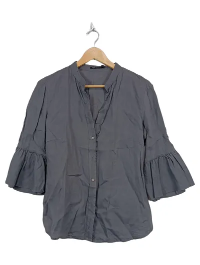 Marc Aurel Damen Bluse 3/4 Arm Leinen Grau Gr. 40 L