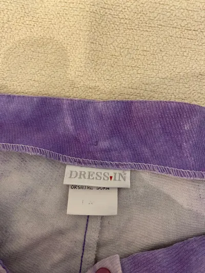 DressIn Damen Leggings Capri Tie-Dye Lila Batik Gr. 36 Stretch Hose