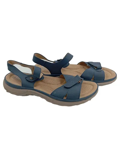 Rieker Sandalen Damen Blau Komfort Klettverschluss Gr. 42.5