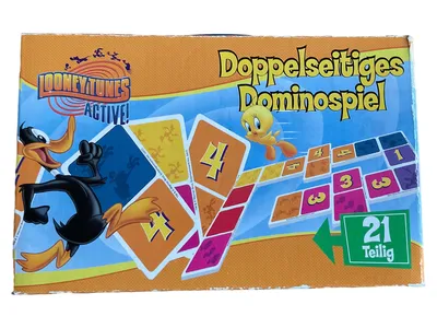 Looney Tunes Active! Doppelseitiges Dominospiel Kinder Spiel 21 Teile