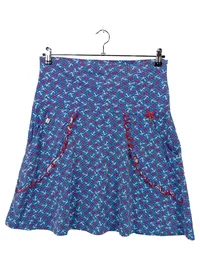 Blutsgeschwister Faltenrock Damen 44 Maritim Anker Blumen Muster Blau 1