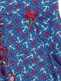 Blutsgeschwister Faltenrock Damen 44 Maritim Anker Blumen Muster Blau 3