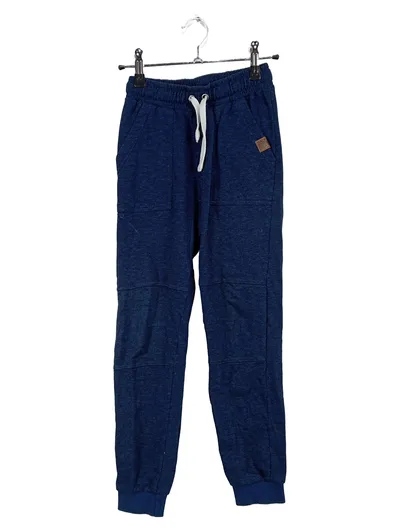 YIGGA Kinder Jogginghose Gr. 134 Blau Meliert Baumwolle Freizeit Sportlich