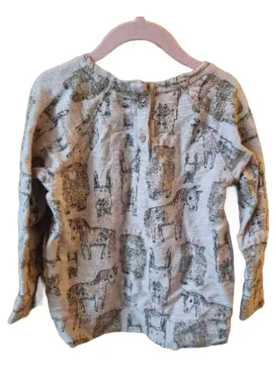Next Kinder Langarmshirt Tiermotiv Hase Bär Pferd Rosa Gr. 110