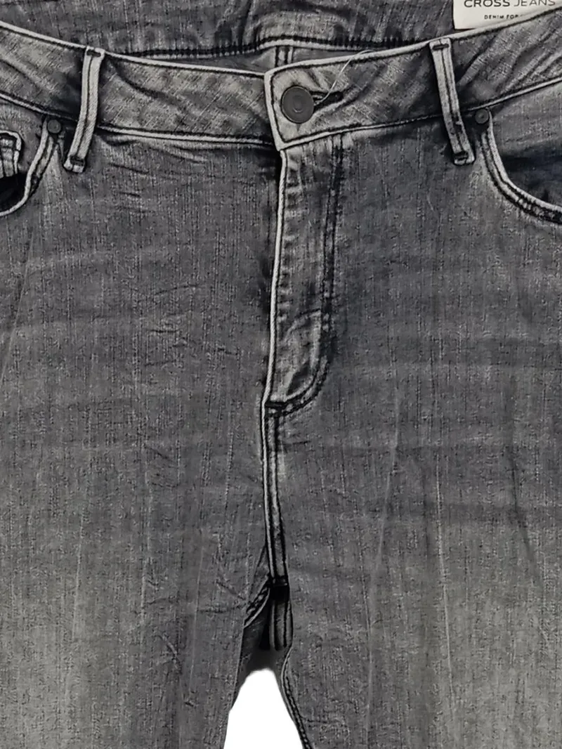 CROSS Jeans Damen Destroyed Jeans Slim Fit Grau W31 L32 Baumwolle 3